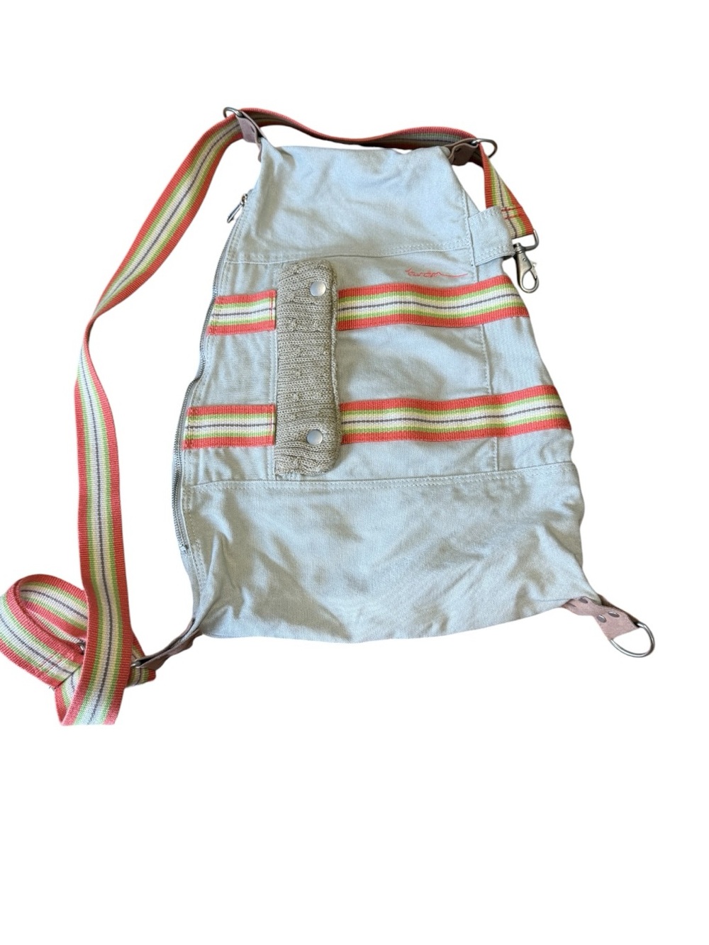 Burton Canvas Crossbody Bag with Striped Strap